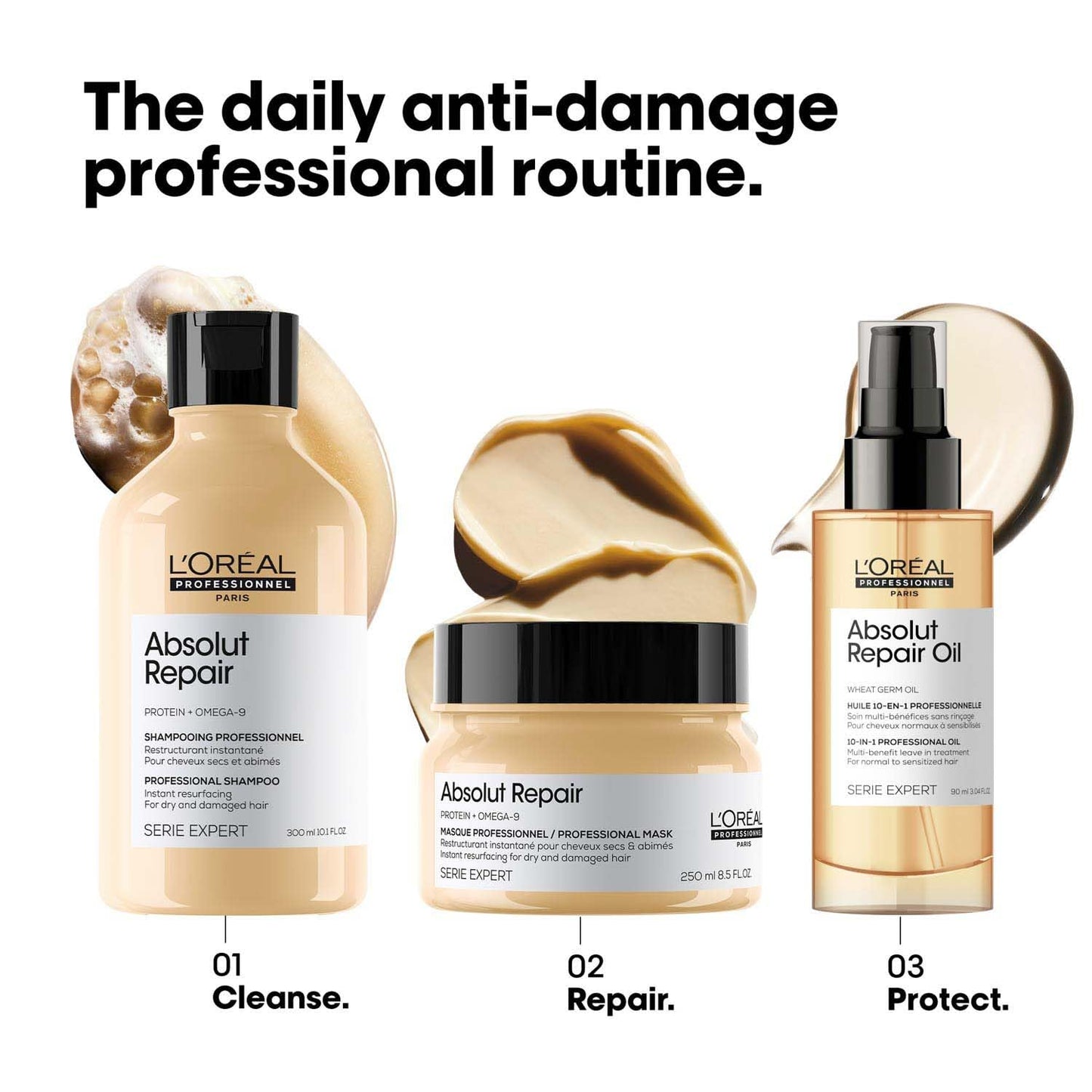 L'Oréal Professionnel Absolut Repair Shampoo for Dry & Damaged Hair - 300ml