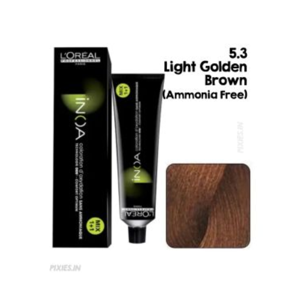 L'oreal Professionnel Paris INOA Ammonia-free Permanent Hair Color - 5.3 (Light Golden Brown) 60g