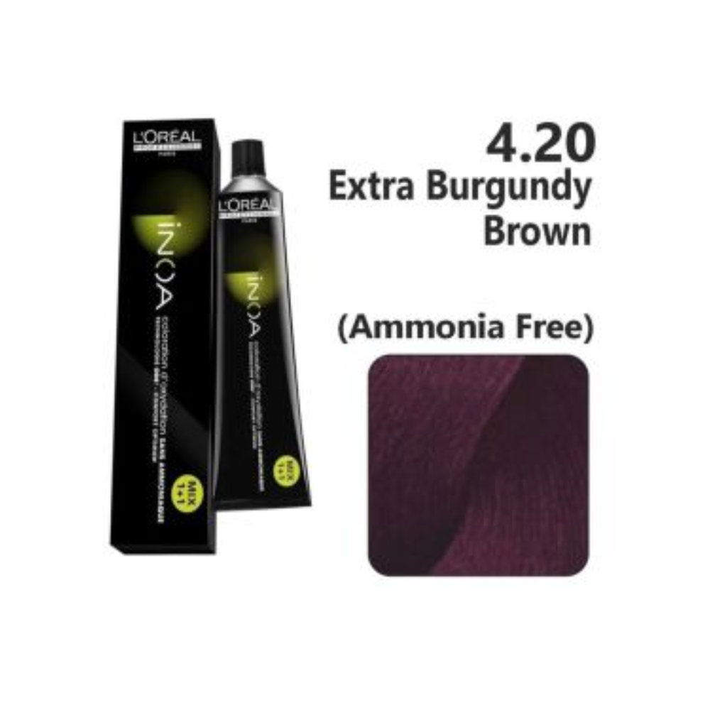 'oreal Professionnel Paris INOA Ammonia-free Permanent Hair Color - 4.20 (Extra Burgendy Brown)