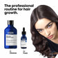 L'Oreal Density Advanced hair care products with a model featuring styled hair.