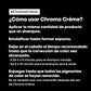 Instructions for using Chroma Crème on a black background