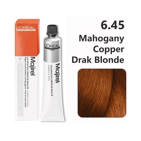 L'Oréal Professionnel Majirel Permanent Hair Colour - 6.45 Dark Copper Mahogany (50g)
