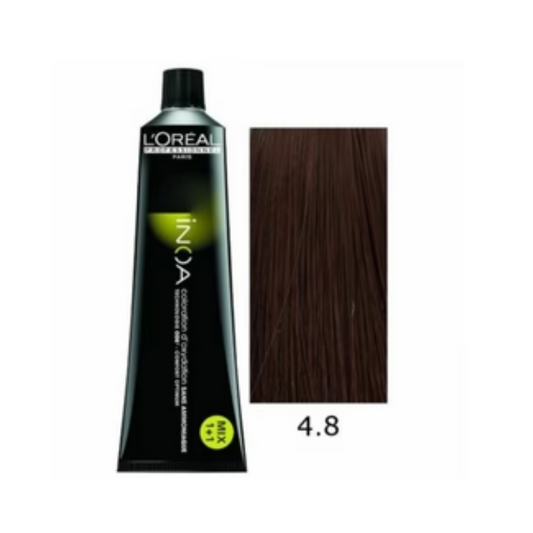 L'Oréal Professionnel Paris INOA Ammonia-Free Permanent Hair Color - 4.8 Mocha Brown (60g)
