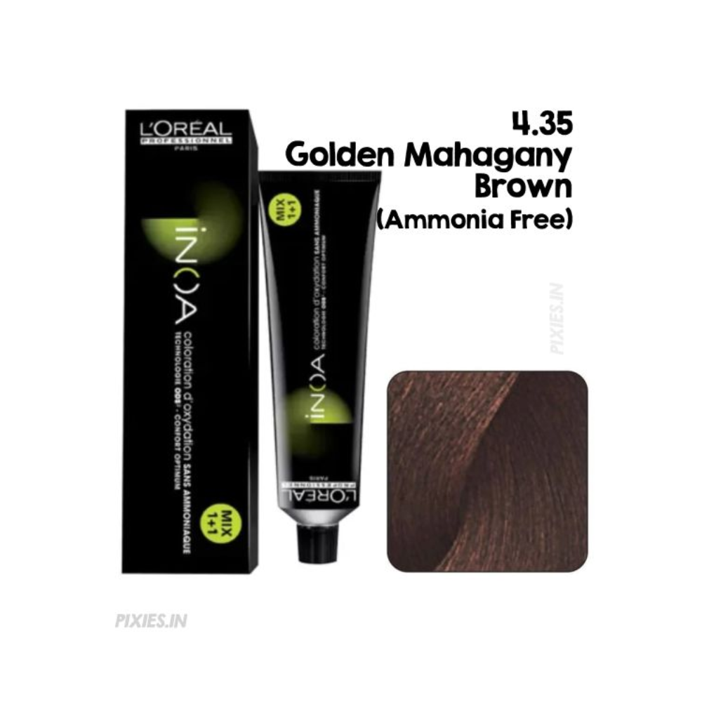 L'oreal Professionnel Paris INOA Ammonia-free Permanent Hair Color - 4.35 (Golden Mahogany Brown)