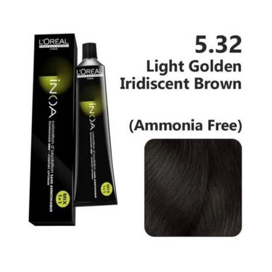 Loreal Inoa Hair Color 60G 5.32 Light Golden Iridescent Brown 