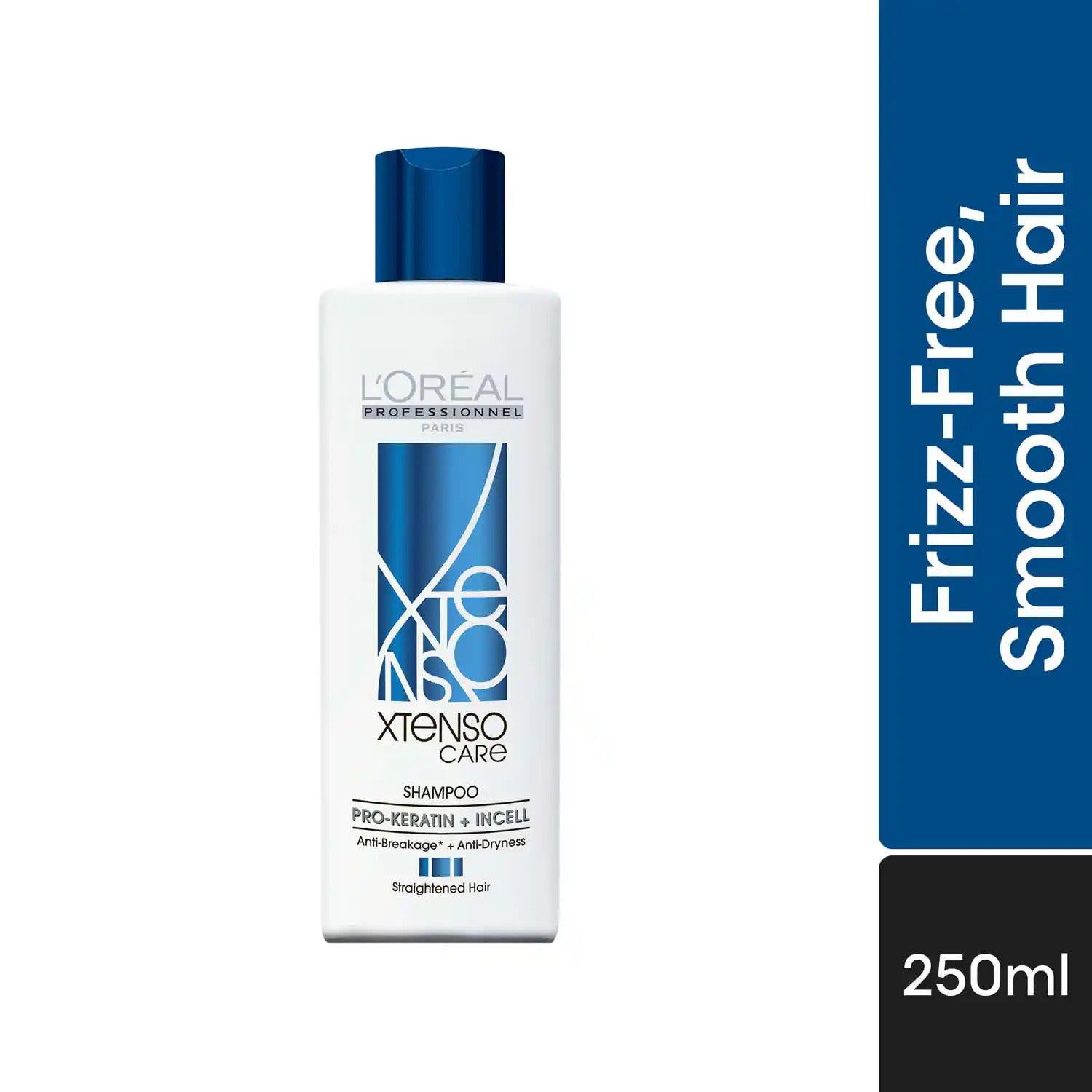 L'Oreal Professionnel shampoo bottle with blue and white design on a white background