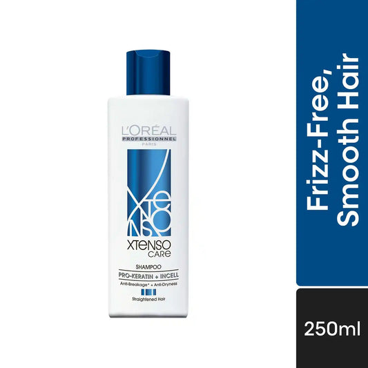 L'Oreal Professionnel shampoo bottle with blue and white design on a white background